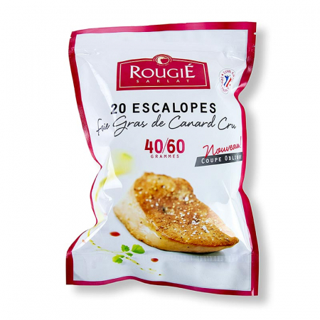 Rata, gasca si foie gras - Foie gras de rata, Rougié, congelate, felii taiate oblic, fiecare aproximativ 40-60g, aproximativ 1.000 g, 20 bucati