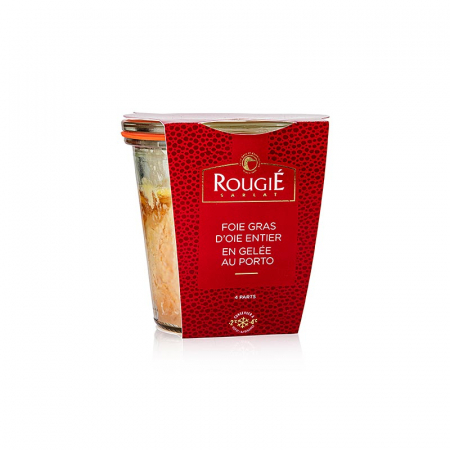 Rata, gasca si foie gras - Foie gras Entier, Rougié, in jeleu de vin de porto, 100% foie gras, semiconservat, 180 g