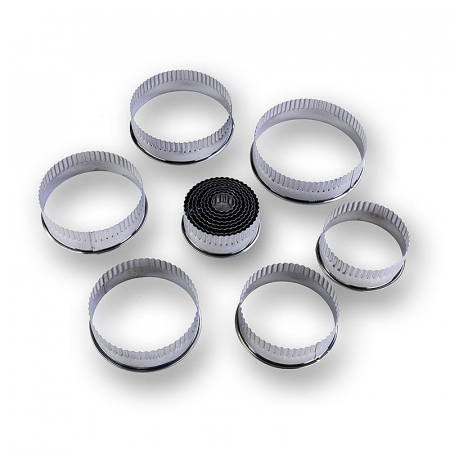 Forme de bucatarie rotunde, ondulate, ø 2,2 -11cm, 3cm inaltime, Contacto, 14 buc. [0]