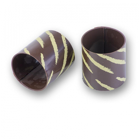 Forme de ciocolata caneloni / cilindru, negre cu dungi aurii, ø 35mm, 3,5mm inaltime, 170 g, 35 bucati [1]