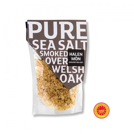 Bacanie - Fulgi de sare de mare afumati, Halen Môn, Tara Galilor, DOP, 100 g