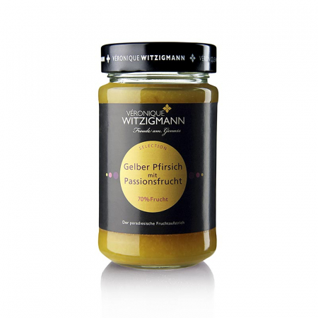 Miere, chutney si dulceata - Gem de piersic galbene si fructul pasiunii , 225 g