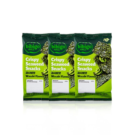 Mexic si America de Sud - Gustare cu alge marine cu aroma de wasabi, foi crocante de alge marine, 15 g
