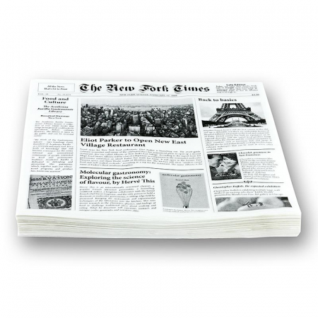 Rasnite - Hartie de gustare de unica folosinta cu imprimare de ziar, aproximativ 290x300mm,New Fork Times, 500 de coli