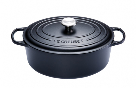 Ustensile de Bucatarie - Le Creuset Casserole Oval Signature Satin Black ⌀ 27 cm