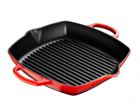 Ustensile de Bucatarie - Le Creuset Deep Square Grill Signature Cerise 30 x 39 cm