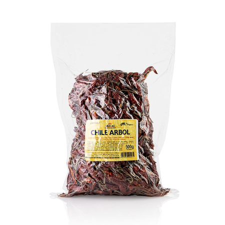 Mexic si America de Sud - Ardei iute Arbol, uscati, intregi, picanti (15.000-30.000 Scoville), 500 g