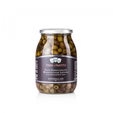 Bacanie - Masline negre fara samburi (Denocciolate) in ulei de masline, Terre e Frantoi Gonnelli, 950 g