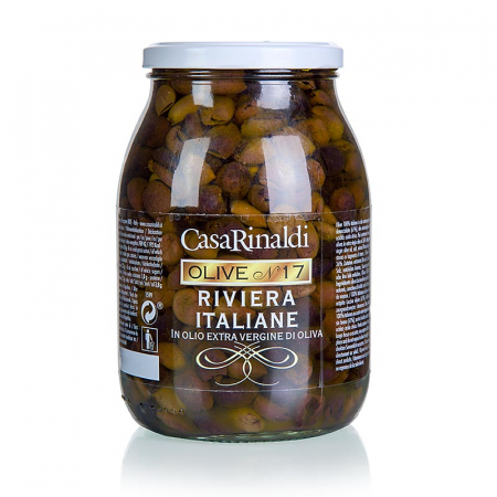 Bacanie - Masline negre fara samburi (Snocciolate) in ulei de masline, Casa Rinaldi, 900 g