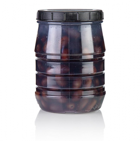 Bacanie - Masline negre Kalamata, cu samburi, in saramura, Linos, 1,5 kg