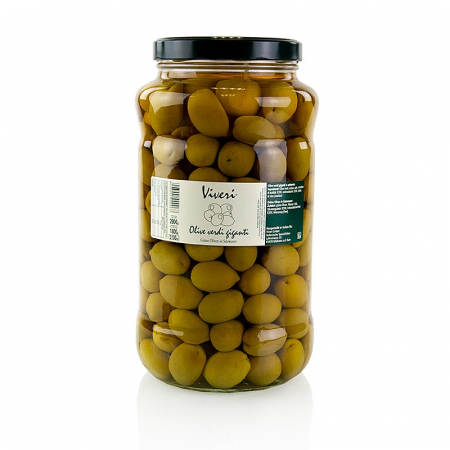 Bacanie - Masline verzi, cu samburi, Gigante, in saramura, Viveri, 2,9 kg