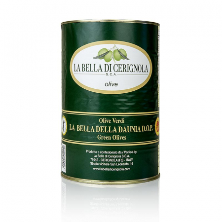 Bacanie - Masline verzi uriase, cu samburi, Bella di Cerignola, in saramura, 4,25 kg