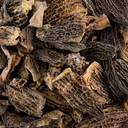 Ciuperci uscate - Ciuperci Morel bucati - standard, 60% capete 40% tulpini, uscate, 1 kg
