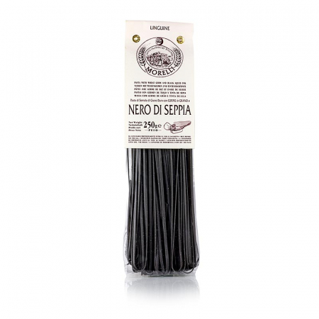 Paste - Morelli 1860 Linguine neagră cu culoare sepia calamar și germeni de grâu 250g