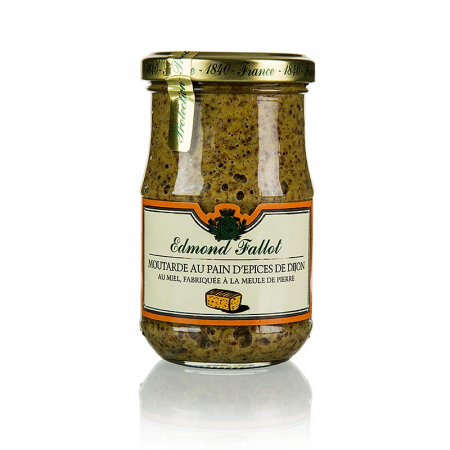 Bacanie - Mustar Dijon cu pâine condimentata si miere, grosier, Fallot, 190 ml