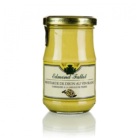 Mustar si specialitati din mustar - Mustar Dijon cu vin alb, fin si mediu iute, Fallot, 190 ml