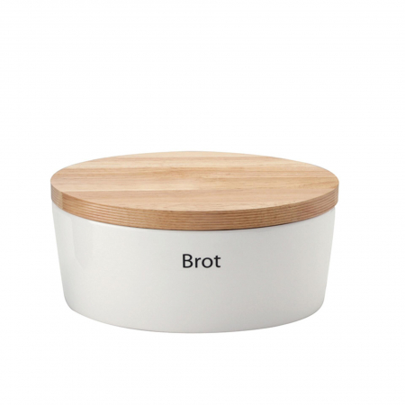 Noutati Gourmetto - Oala de paine ovala Continenta cu capac din lemn 30 x 23 x 13,5 cm