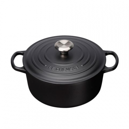 Ustensile de Bucatarie - Oala Le Creuset Signature 24 cm negru 4,2 L rotund