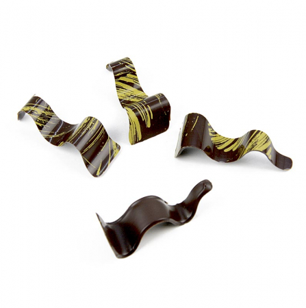 Ornament decorativ forma de val, Rio, ciocolata neagra, 85x30mm, 160 g, 36 bucati [0]