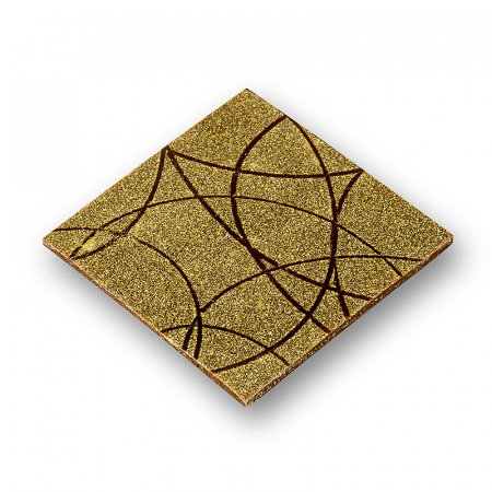 Ornament decorativ patrat cu linii aurii si negre, Deco Bling, dimensiuni35x35mm, 864 g, 288 bucati [1]