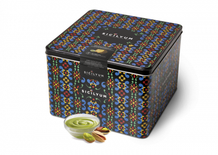 Panettone cu Fistic, in cutie de tabla decorata, 1 Kg [0]