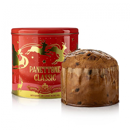 Piureuri - Tort Panettone de Craciun - Clasic, cutie metalica Ren, 1 kg