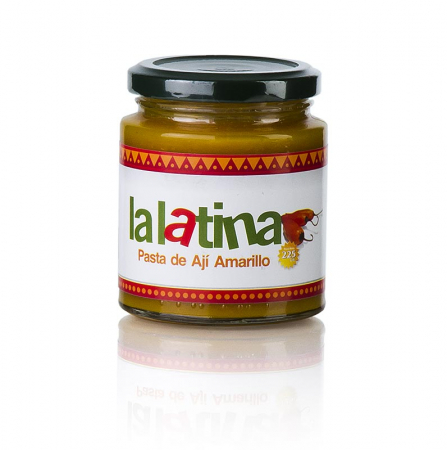Sosuri, supe, fonduri - Pasta de chili, galbena, Pasta de Aji Amarillo, La Latina, Peru 225 g