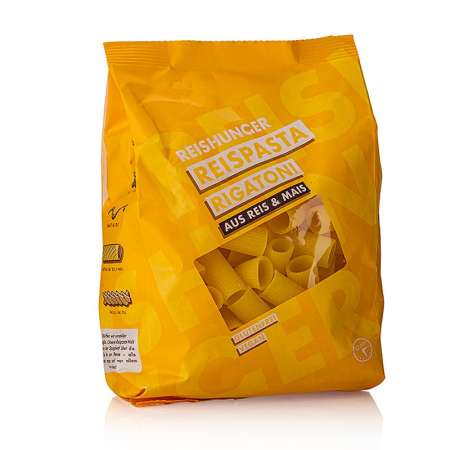 Paste - Paste de orez - rigatoni, din porumb și orez, fără gluten, 400 g