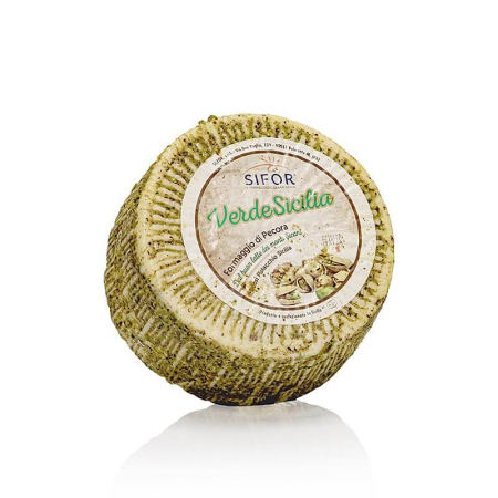 Branzeturi - Pecorino cu fistic, din lapte de oaie, roata intreaga- aprox. 3,3kg