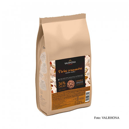 Ciocolata - Perle crocante, umplutura de cereale cu strat de ciocolata cu lapte, 36% cacao, 3 kg