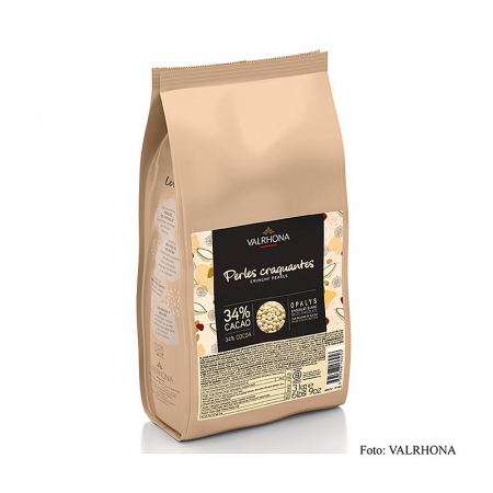 Ciocolata - Perle crocante, umplutura de cereale cu strat de ciocolata Opalys, alb, 3 kg
