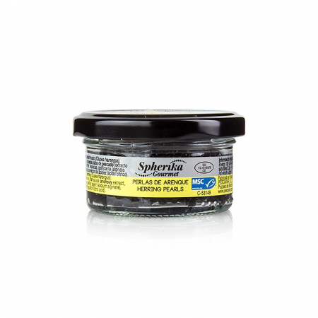 Caviar - Perle de hering, negre (cum ar fi caviarul / sferele), 50 g