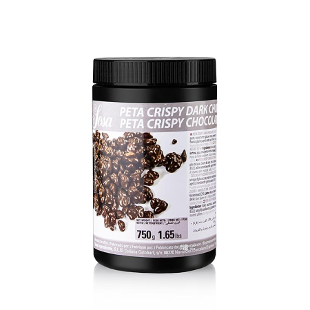 Aditivi alimentari - Peta Crispy (zahar exploziv), cu strat de ciocolata neagra, rezistent la umezeala, Sosa, 750 g