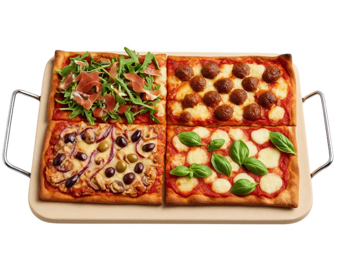 Gratare - Piatra pentru copt pizza cu manere, 30x38cm
