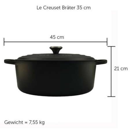 Oala Le Creuset Signature 35 cm cuptor oval rosu 8,9 L [4]