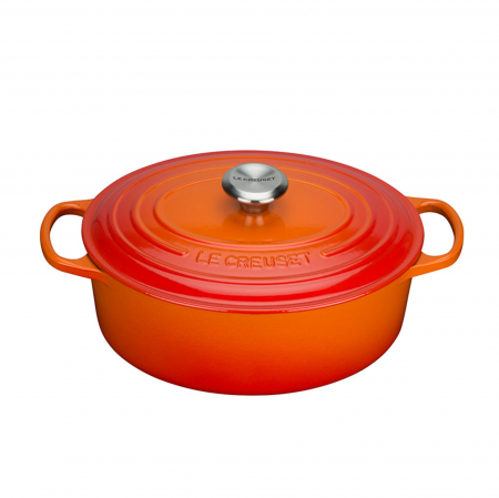Ustensile de Bucatarie - Oala Le Creuset Signature 35 cm cuptor oval rosu 8,9 L
