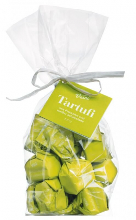 Ciocolata - Trufe de ciocolata alba cu fistic, 200gr