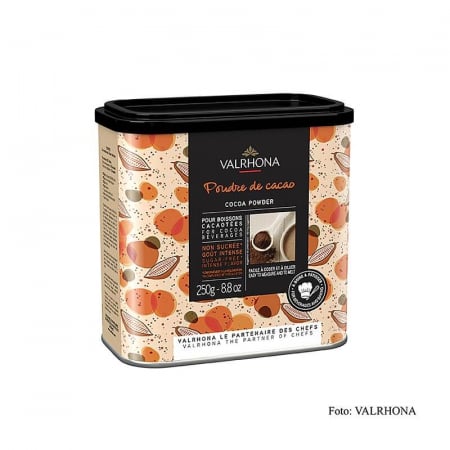 Ciocolata cu lapte integral - Pudra de cacao, cu continut scazut de grasimi, 10% unt de cacao, Valrhona, 250 g