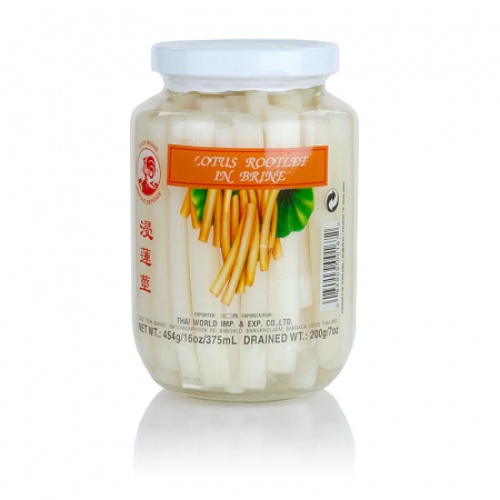 Diverse ingrediente asiatice - Radacini de lotus, bastoane in saramura, 454 g, Cock Brand, China, aproximativ 50 buc