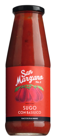 Sosuri, supe, fonduri - Sugo pronto al basilico, suc de rosii cu busuioc, San Marzano - 720ml