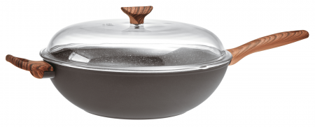 Ustensile de Bucatarie - Sambonet Wok Rock 'n' Rose Black 32 cm