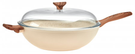 Ustensile de Bucatarie - Sambonet Wok Rock 'n' Rose Crema 32 cm