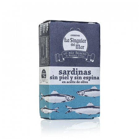 Conserve - Sardine, in ulei de masline, fara piele si fara os, Las Singular del Mar, Spania, 120 g