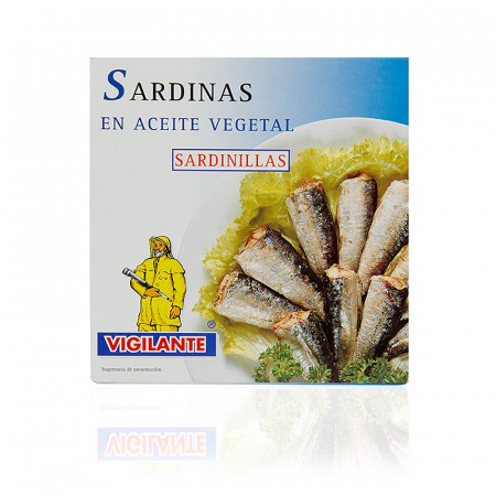 Sardine, intregi, cu piele si oase, in ulei vegetal, Vigilante, 275 g [1]