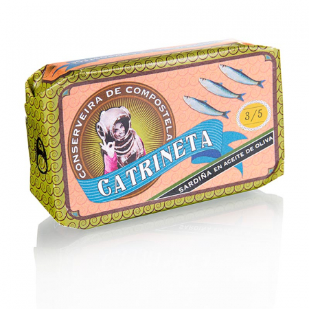 Conserve - Sardine, intregi, in ulei de masline, 3-5 bucati, Catrineta, Spania, 115 g