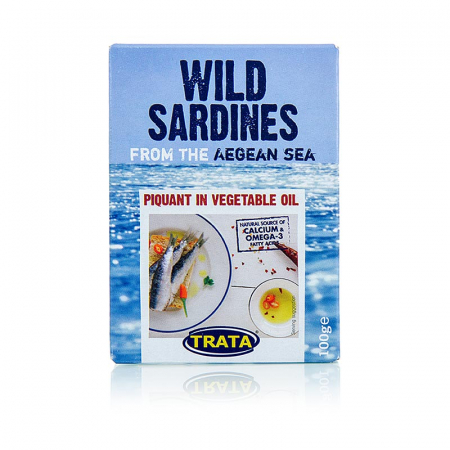 Sardine, intregi, in ulei si chilli, din Marea Egee, Trata, 100 g [1]