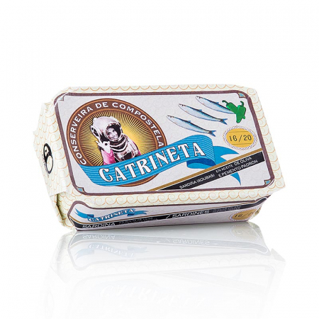 Conserve - Sardine (sardinillas pimiento de padron) intregi, cu boia de ardei, Catrineta, 115 g