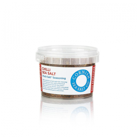 Sare de mare din Marea Nordului - Sare de mare Cornish Sea, fulgi de sare de mare cu ardei iute, Cornwall / Anglia, 50 g