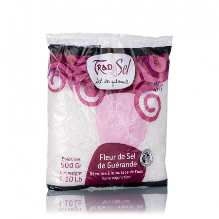 Sare de mare din Franta / Italia / Spania / Cipru / Africa - Sare de mare Fleur de Sel, Guerande / Franta, IGP, TradySel, 500 g