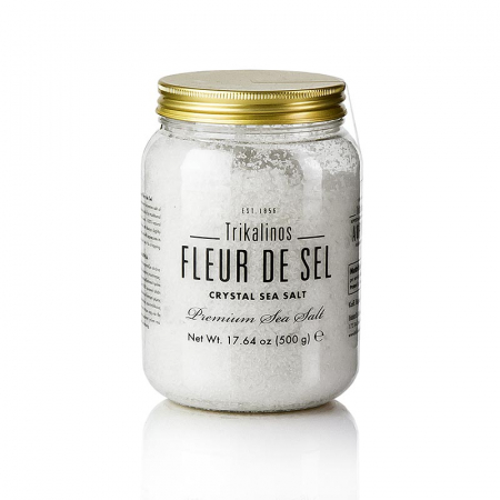 Sare de mare din Franta / Italia / Spania / Cipru / Africa - Sare de mare Fleur de Sel, Trikalinos, Grecia, 500 g